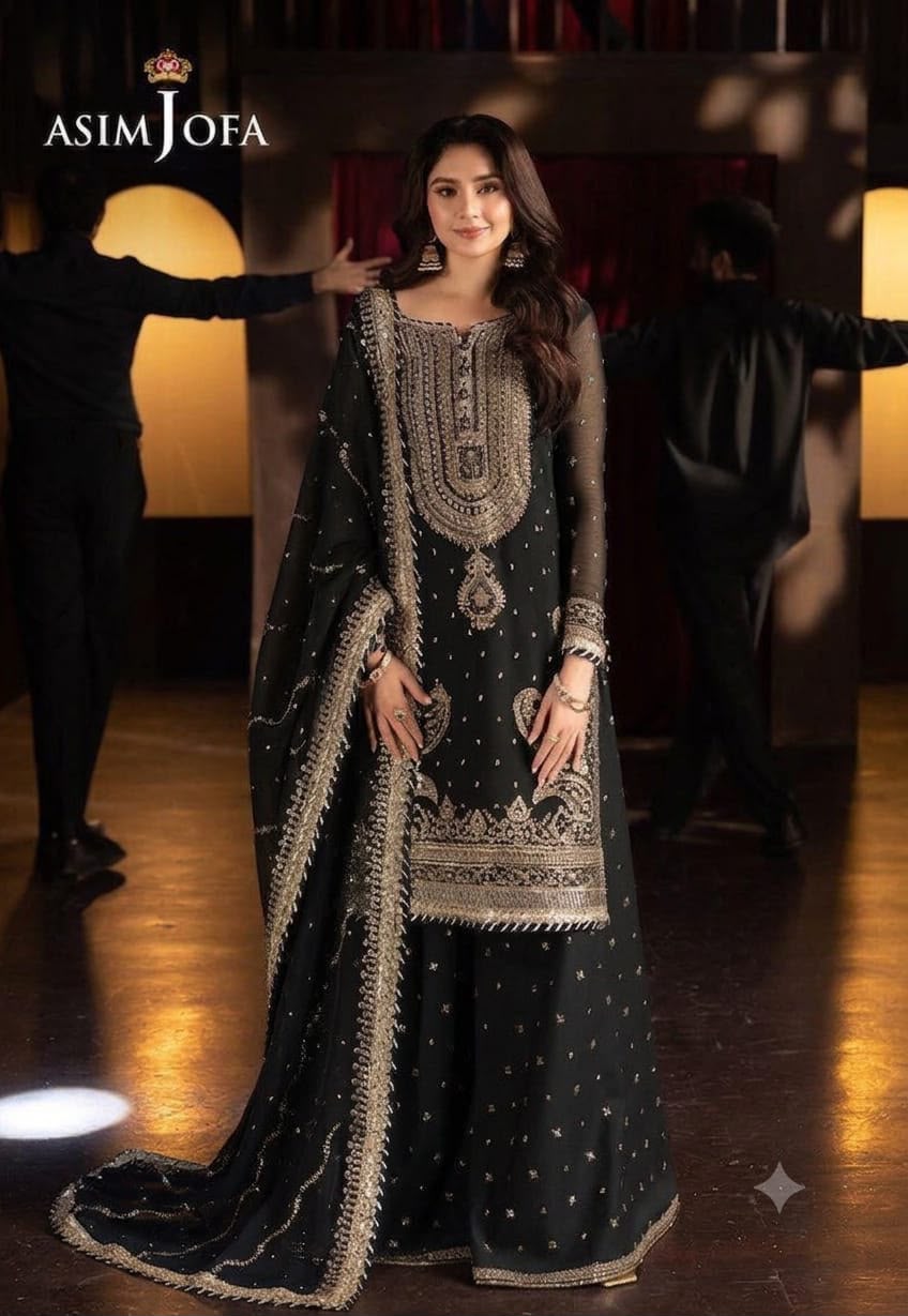 Dhanak embroidered luxury unstitched 3pc suit